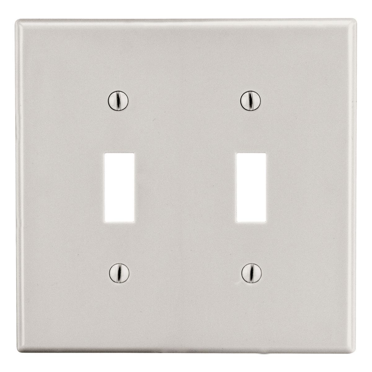 PJ2LA Mid-Size Non-Metallic Wall Plate, 2 Gangs, 5 in W x 4.94 in H, Polycarbonate Thermoplastic, Light Almond