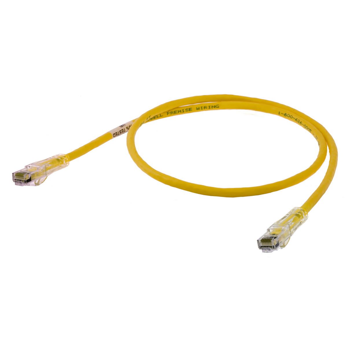 HC6Y03 Slim CM Rated Standard Patch Cord, Cat 6, (8) 24 AWG UTP Stranded Copper Conductor, RJ45 Plug Connector, 3 ft L Cord