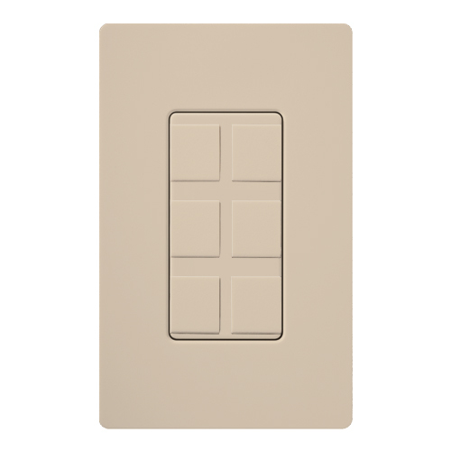 SC-6PF-TP Claro 6-Port Frame, Field Customizable, Fits Decorator-Style Wall Plates, Taupe