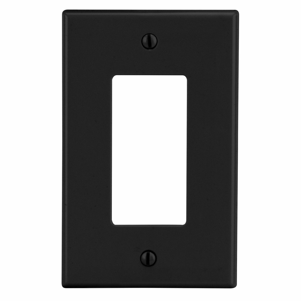 P26BK Standard Wall Plate, 1 Gangs, 2.88 in W x 4.63 in H, Polycarbonate Thermoplastic, Black
