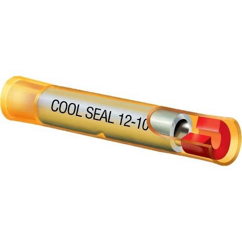 CSBS-14-P50 Cool Seal Insulated Sealed Butt Splice, 16 to 14 AWG Conductor, 1.031 in L, Seamless Barrel, Copper Alloy, Blue