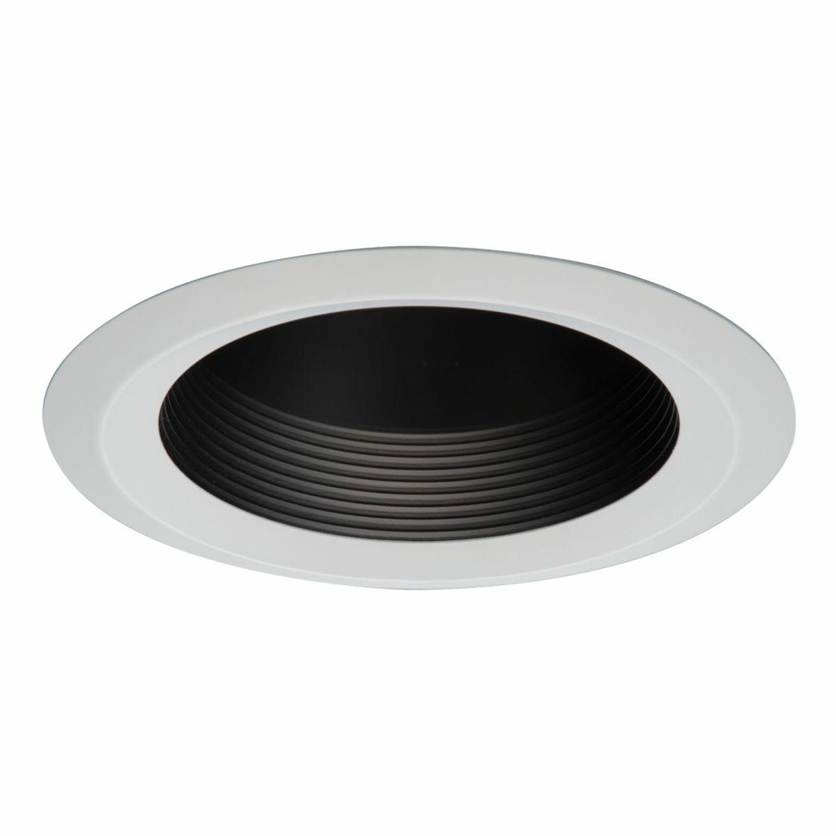 6126BB Halo Shallow Full Cone Self-Flanged Baffle Trim, 6 in ID x 7-3/4 in OD, Incandescent Lamp