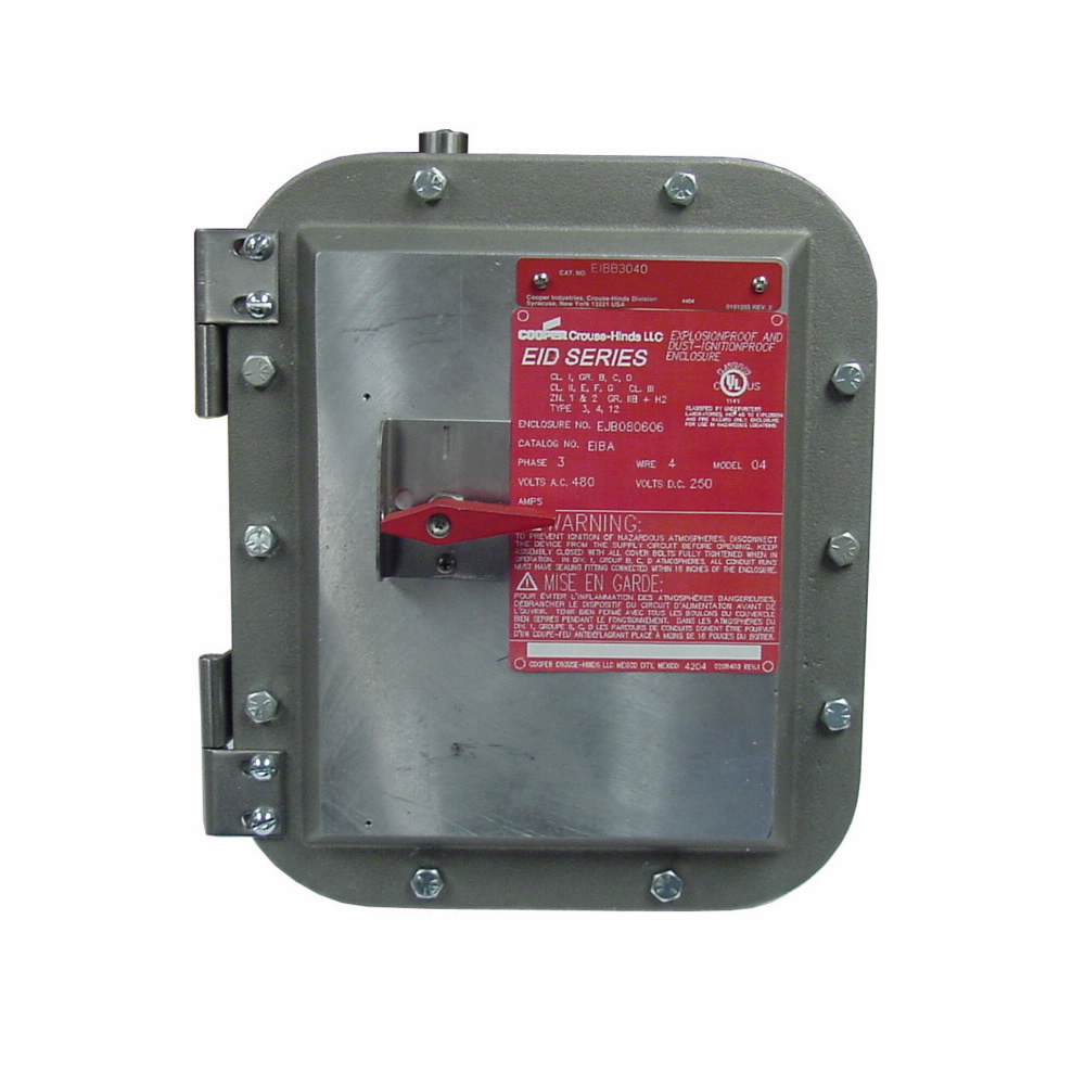 EIDA3060 Compact Explosionproof Non-Fused Disconnect Switch with Enclosure, 240 to 600 VAC, 250 VDC, 60 A, 10 hp, 20 hp, 40 hp