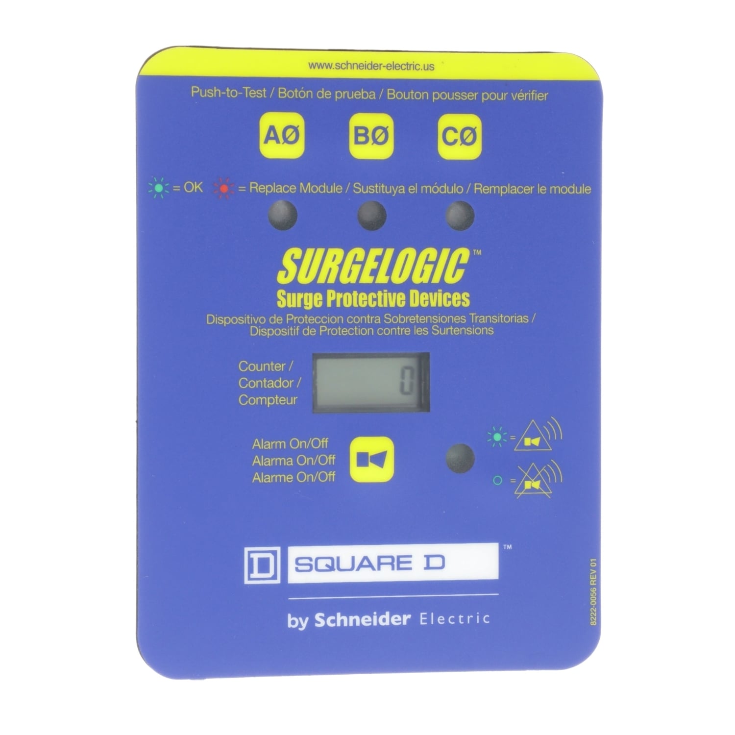 TVS3DSPVC 3-Phase Vertical Display Kit, For Use With Surgelogic IMA Series Surge Protective Device, 120/240/208Y/480Y/277/600Y/347 V AC, RJ45 Connector, 120 kA per Phase Surge Current