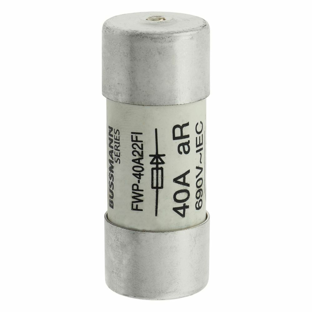 FWP-40A22FI High Speed Fuse, 40 A, 700 V, 50 kA Interrupt, Class: aR, Cartridge Body