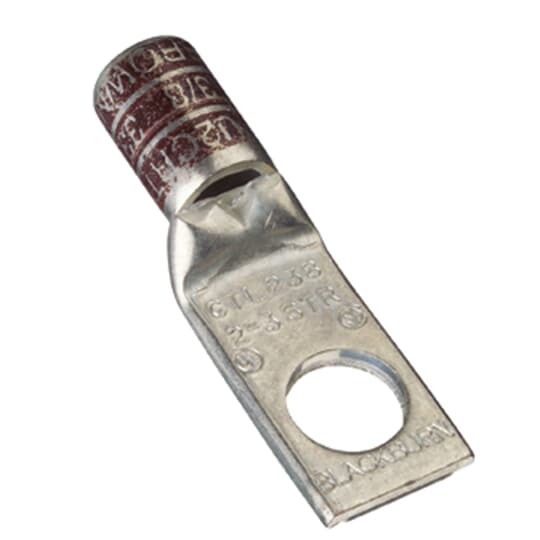 CTL2-38 Blackburn CTL 1-Hole Lug Compression Connector, 2 AWG Conductor Flexible/Stranded Copper Conductor, 3/8 in Stud