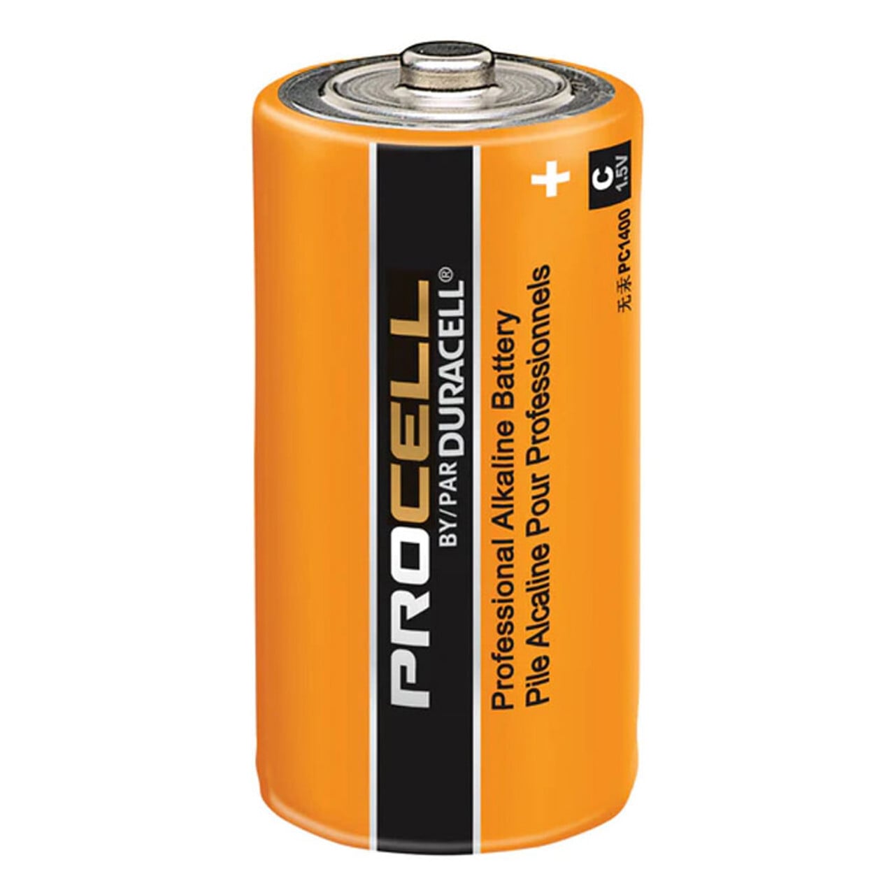 PC1400 Cylindrical Battery, Zinc-Manganese Dioxide, 1.5 V DC, 7 Ah, C