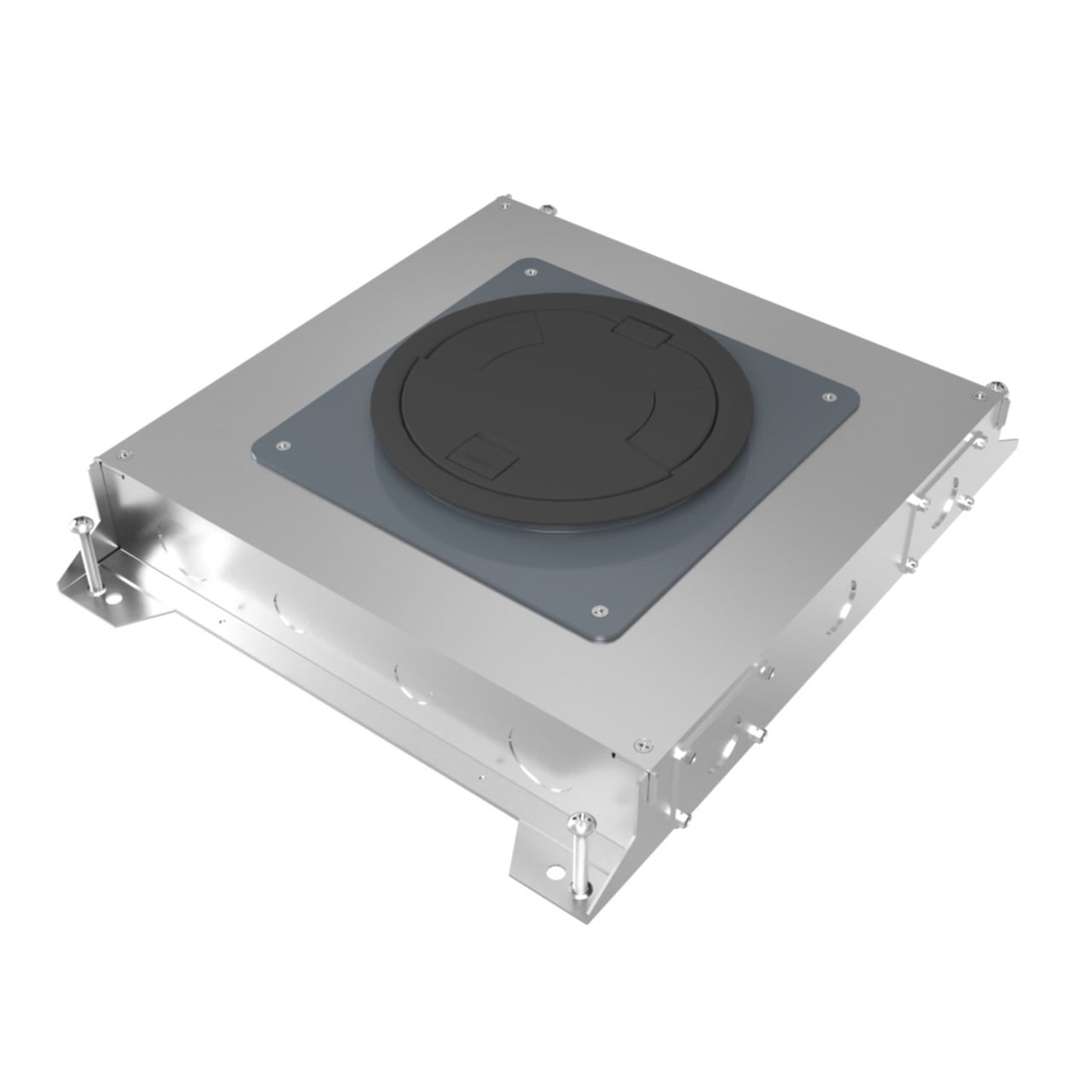 RFBA6C30 RFBA Above Grade Floor Box, Steel, 6 Gangs, (22) Knockouts, 19-3/8 in H x 16-1/4 in W x 3-3/4 in D