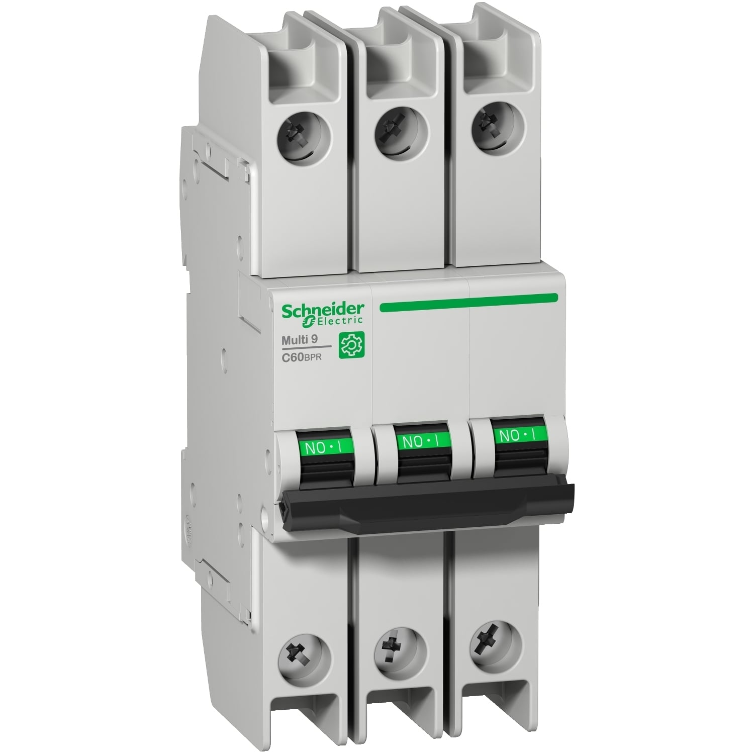 M9F52363 Multi 9 C60N Curve C Miniature Circuit Breaker, 240/415/440 VAC, 60 VDC, 63 A, 10 kA Interrupt, 3 Poles, Thermal Magnetic Trip
