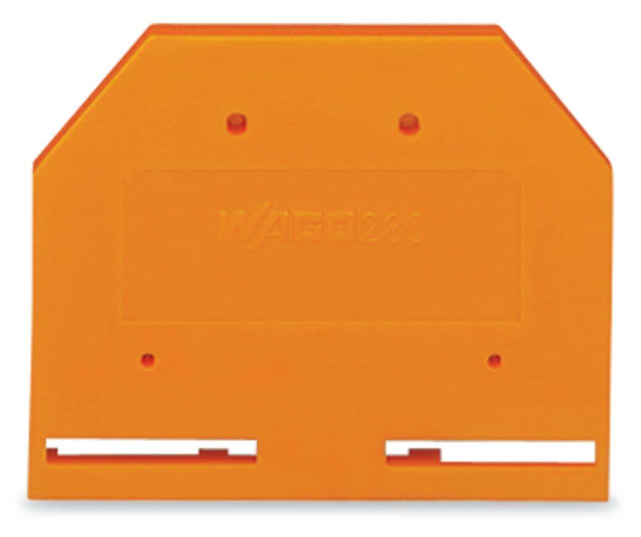 280-302 End and Intermediate Plate, For Use With Rail Mounted, Polyamide, Orange