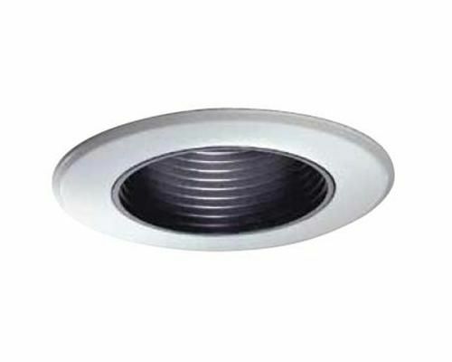 305WHWX Luminaires 2027 Round Step Baffle-Flange Adjustable Reflector Trim, 3-3/4 in OD, For Use With Lytecaster 2000P1 Frame-in-Kit Recessed Downlight, Aluminum/Steel