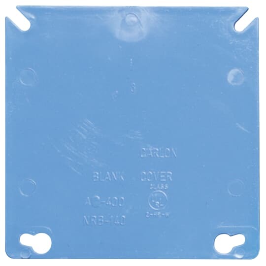 A400R-CAR Carlon Non-Metallic Blank Box Cover, 4 in L x 4 in W