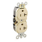 20-Amp, 125 Volt, Industrial Heavy Duty Grade, Duplex Receptacle, Straight Blade, Self Grounding, Contractor Pack, Red