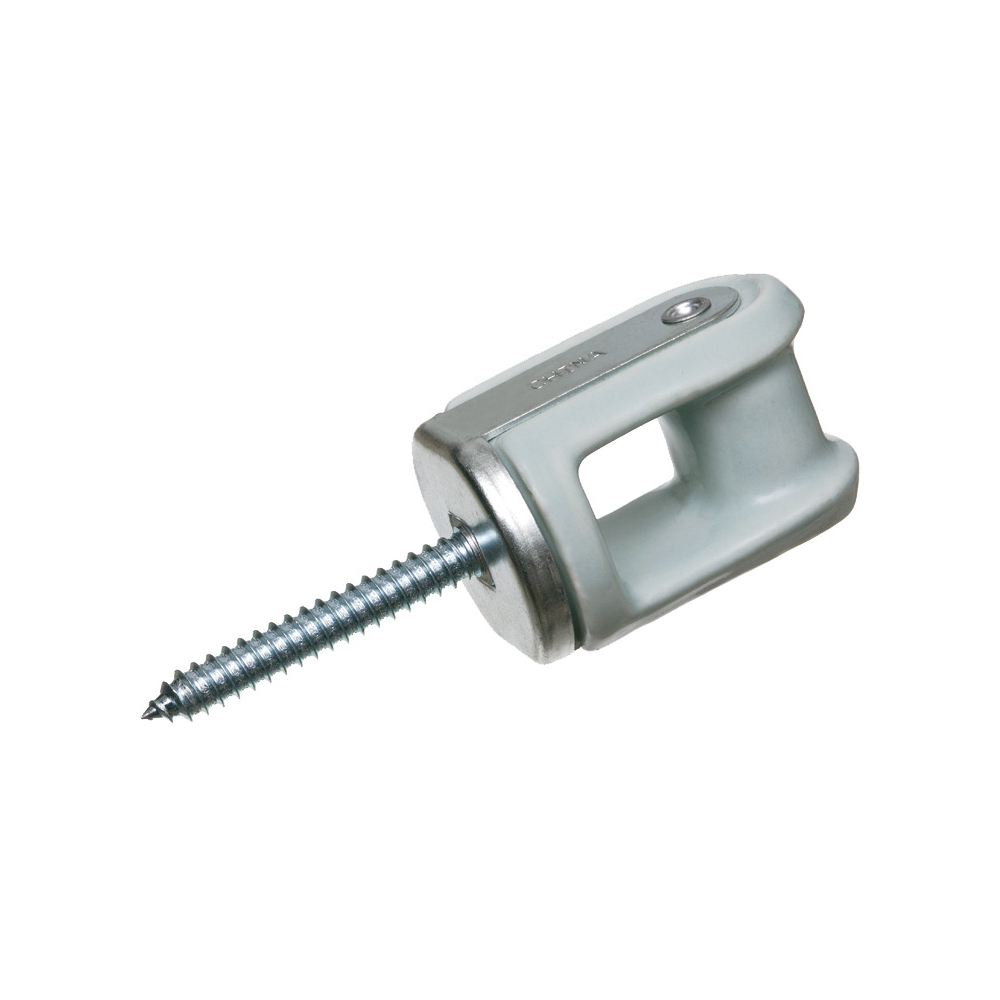 616 Wire Holder With Solid Rivet Through Head, 2-1/4 in L Screw, Porcelain/Steel