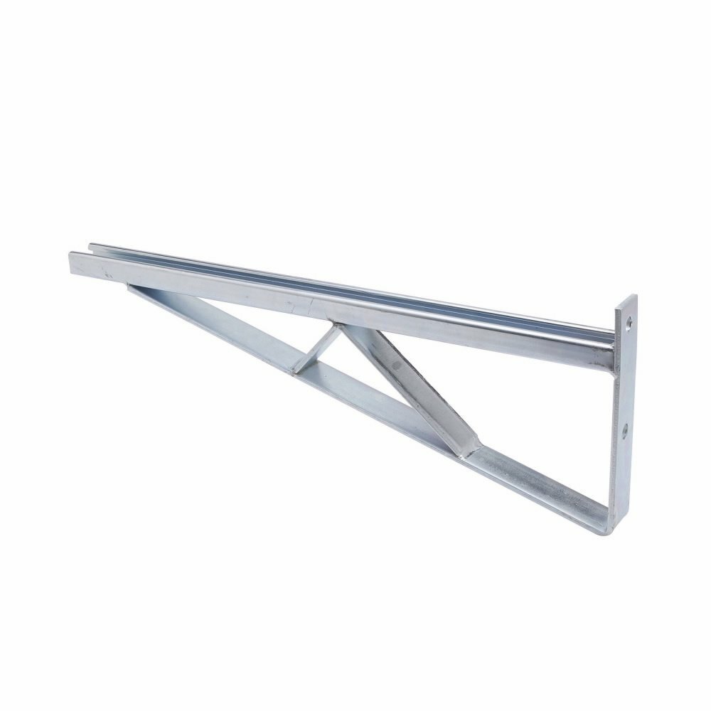 B494-42ZN Single Braced Bracket, 2 Holes, 42 in L x 1-5/8 in W, Steel Strip