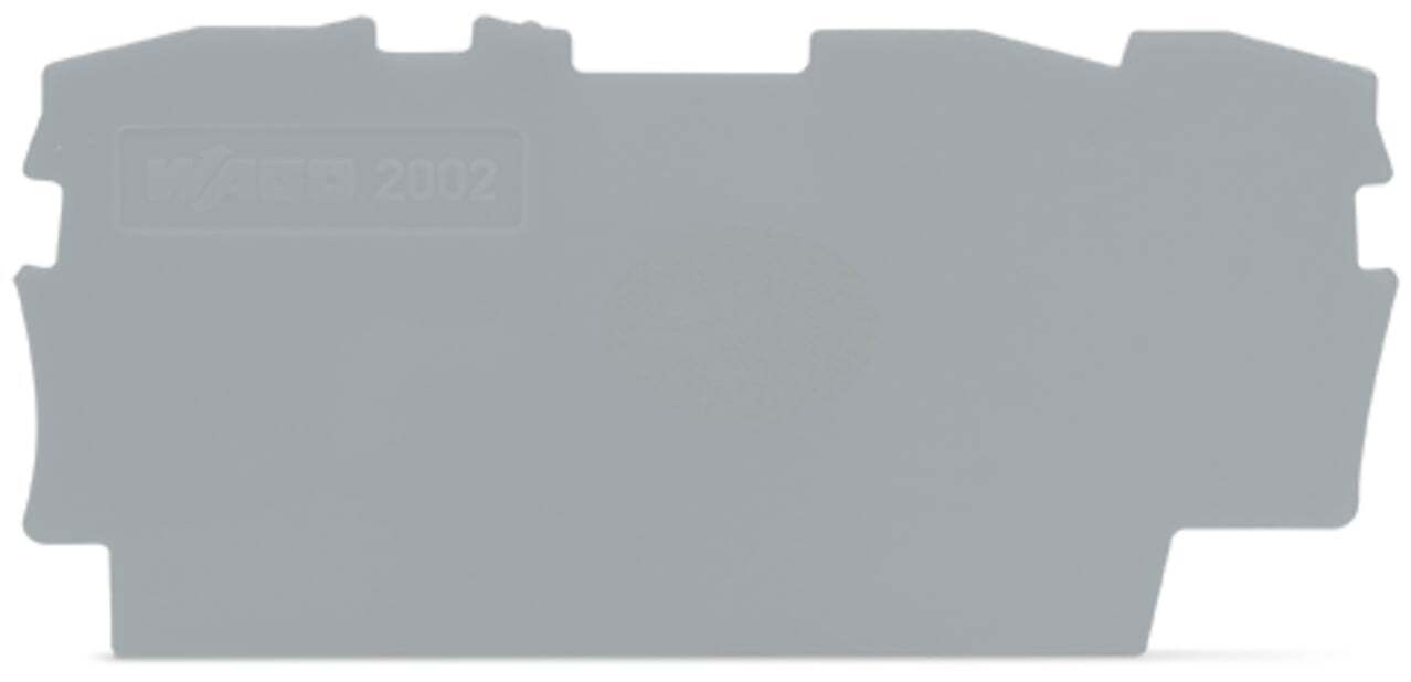 2002-1391 2001 End Intermediate Plate, For Use With Rail Mounted Terminal Block, Gray