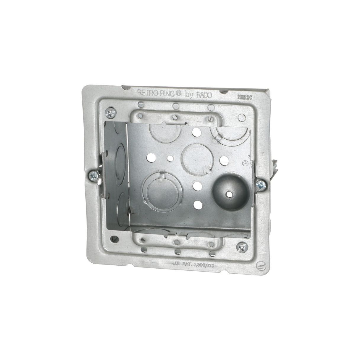 232-OW Square Box, Steel, 30.3 cu-in Capacity, (8) Knockouts, 4 in H x 4 in W x 2-1/8 in D