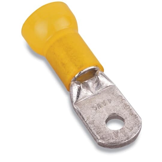 RF267 Sta-Kon RF Series Insulated Ring Terminal, 4 AWG Conductor, 1.76 in L, Brazed/Overlapped Seam Barrel, Copper, Yellow