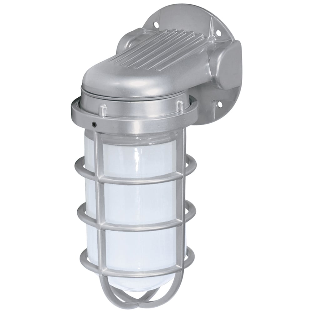 76-620 Industrial Traditional Utility Outdoor Light, (1) A19 Lamp, 150 W Fixture, 120 VAC, Metallic Silver Housing
