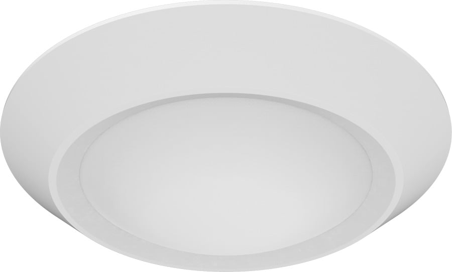 DSK6R11830120W Disk Round Surface Mount Light, 10.8 W Fixture, 120 V AC, Matte White Housing