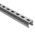 Channel, 14 Gauge, 1-5/8 Inch x 1-5/8 Inch, Length 10 Feet, Half Slot Pre-Galvanized Steel with 9/16 Inch x 1-1/8 Inch Slots on 2 Inch Centers