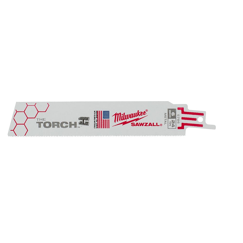 48-00-5786 Sawzall Double Duty Straight Back Reciprocating Saw Blade, 6 in L x 1 in W, 24 TPI, Bi-Metal Body, Universal/Toothed Edge Tang