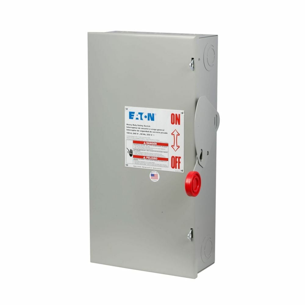 DH223FGK K Series Fusible Heavy Duty Single Throw Safety Switch, 240 V AC, 100 A, 7-1/2 hp, 15 hp, 20 hp, 30 hp, DPST Contact, 2 Poles