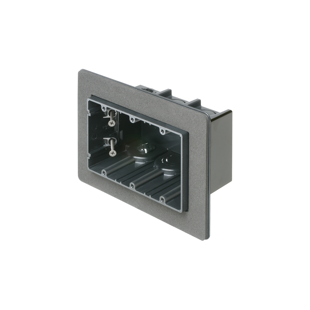 F103F One-Box Versatile Vapor Box With (2) Captive Screws, Plastic, 59 cu-in Capacity, 3 Gangs, 3 Outlets, 5.99 in L x 8.125 in W x 3.51 in H