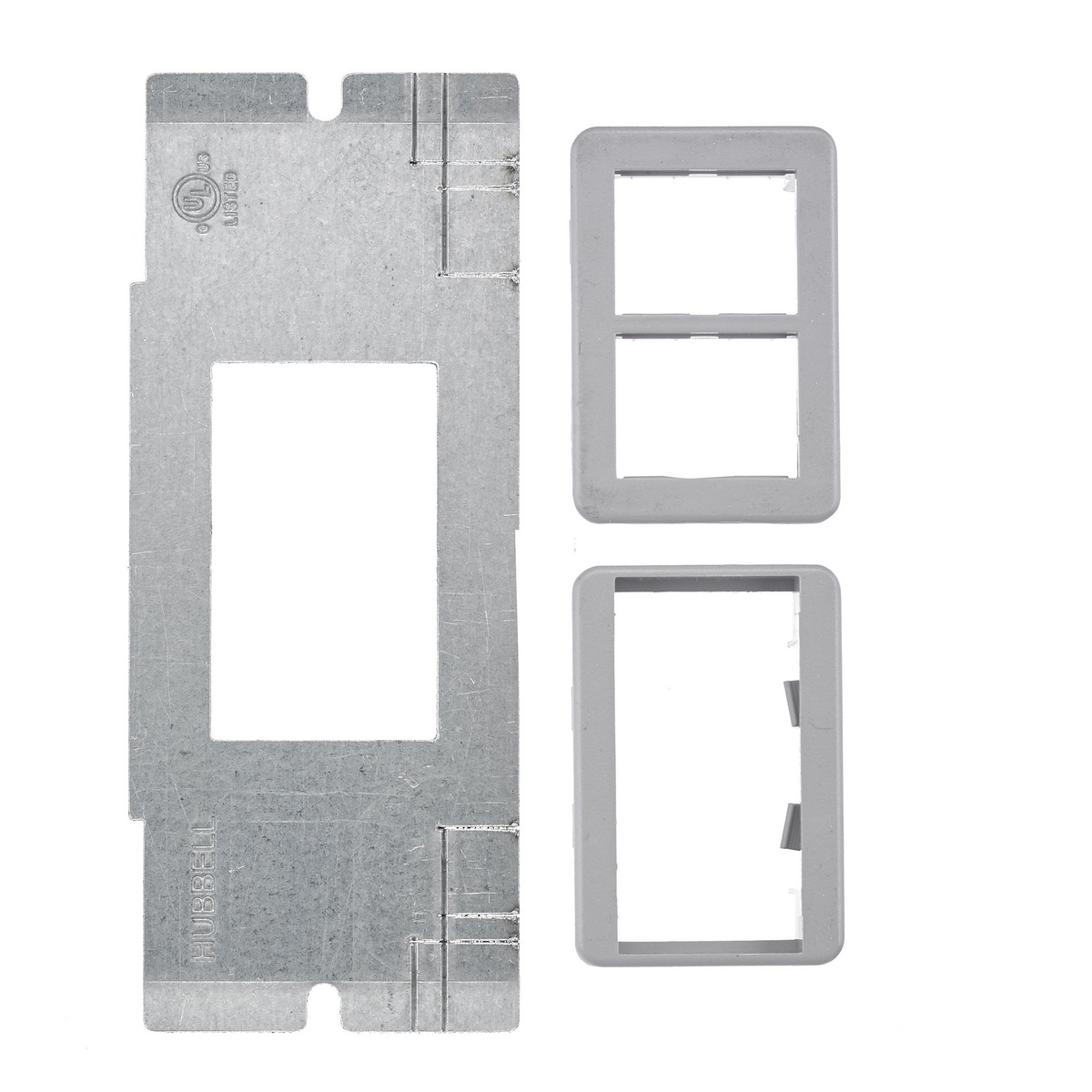 FBMPTRAC Standard Sized Faceplate With (1) Style Line/Decorator Opening, 2/4/6 Gangs, Galvanized Stamped Steel
