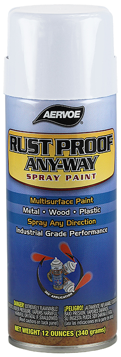 307 Aervoe Rustproof Solvent Based Spray Paint, 16 oz Container, Liquid Form, Safety White, 11 sq-ft Coverage, 72 hr Curing