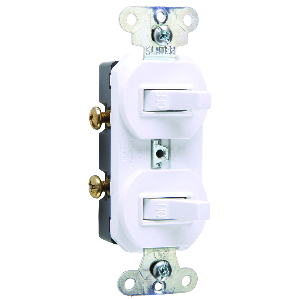 670W Double Non-Grounding Combination Switch/Receptacle, 20 A, 120/277 V AC, 1 Poles