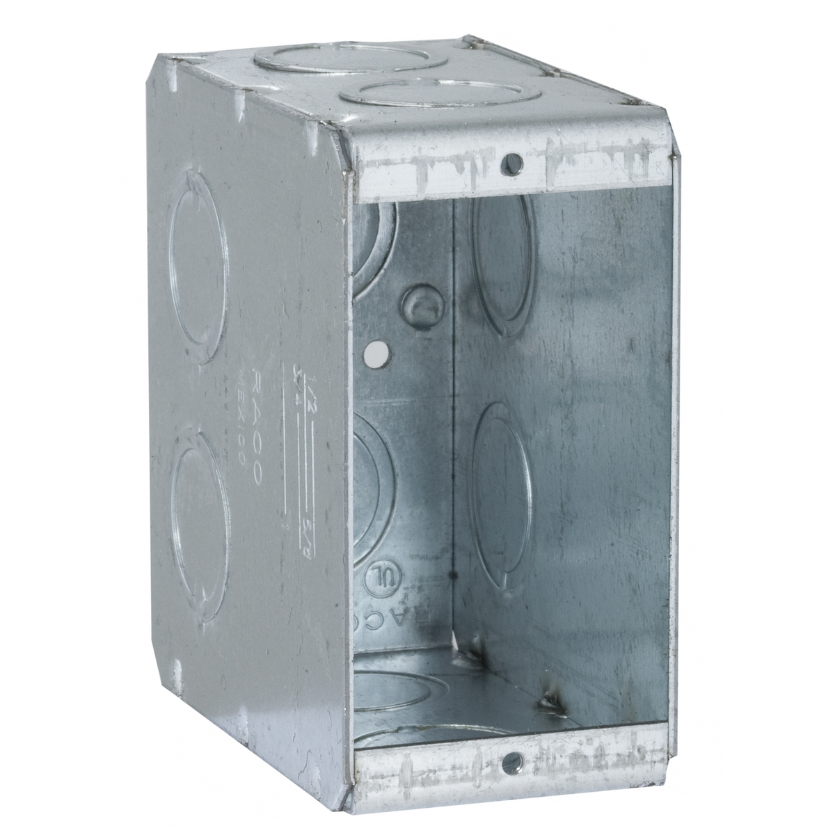 695 Non-Gangable Masonry Box, Steel, 22.5 cu-in Capacity, 1 Gangs, 1 Outlets, 16 Knockouts