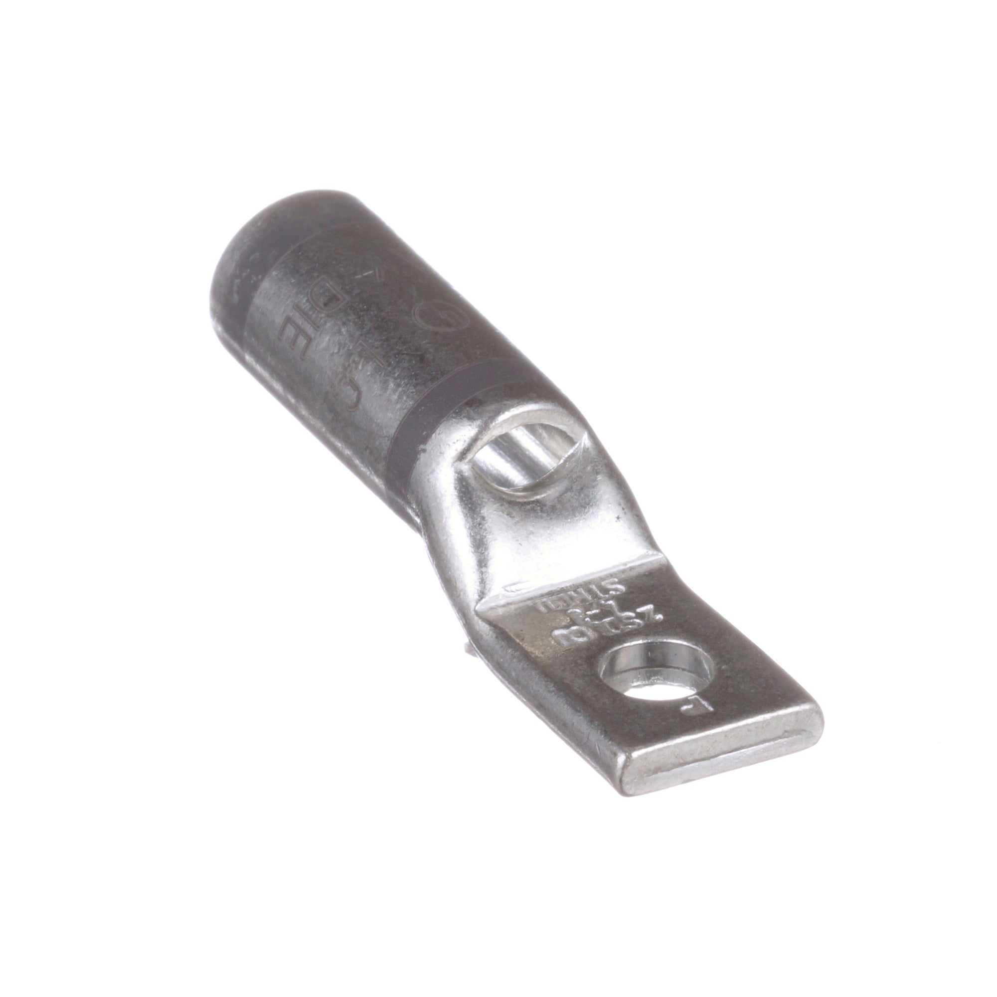 LCAN4-10-L Pan-Lug 1-Hole Compression Connector Lug, 4 to 3 AWG, 2 AWG Solid/Stranded Copper Conductor, Die Code: P29, 0.19 in Stud, Tin Plated Copper