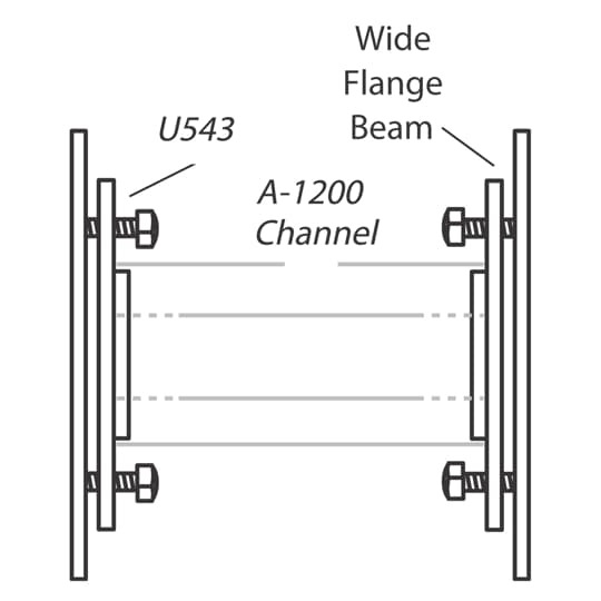 U543-EG Superstrut 500 Adjustable Screw End Cap, 3-1/2 in L x 1.63 in W, For Use With A1200 Series Channel, Steel, Electro-Galvanized/Silver Galvanized