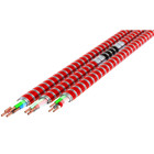 *12-2 BK RD GN MC Glide Fire Alarm/Control Cable - Dual Rated - Type MC/FPLP, Red Interlocked Galvanized Steel Armor with black stripe, 1000' Reel,
