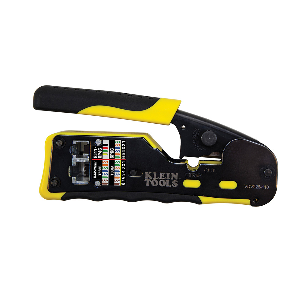 VDV226-110 Pass-Thru 4/6/8-Position Modular Crimper, 28 to 22 AWG Cable/Wire