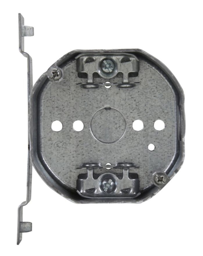 TP338PF Thepitt Drawn Octagon Outlet Box, Steel, 21.5 cu-in Capacity, 2 Gangs, 1 Knockout, 4 in W x 1-1/2 in D x 4 in H