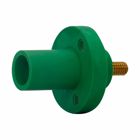 Eaton Crouse-Hinds series Cam-Lok J Series E1015 threaded stud receptacle, Up to 150A continuous, #8-#4 AWG, Orange, Male, Thermoplastic elastomer (TPE), 5/16" stud size, 600 Vac/dc
