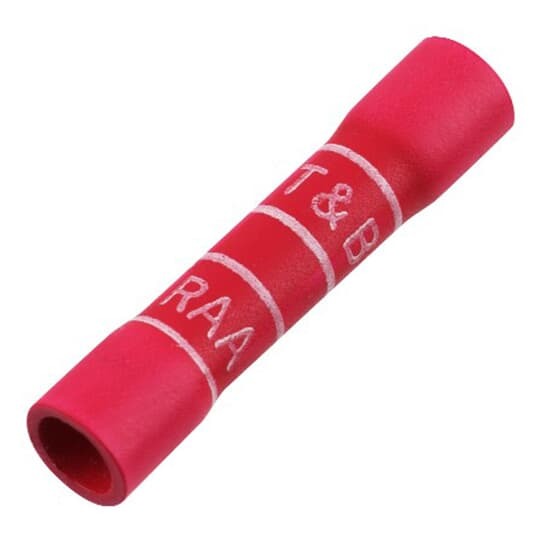 RAA217 Sta-Kon Vinyl Insulated Butt Splice Connector, 22 to 18 AWG Conductor, 1.13 in L, Copper, Red