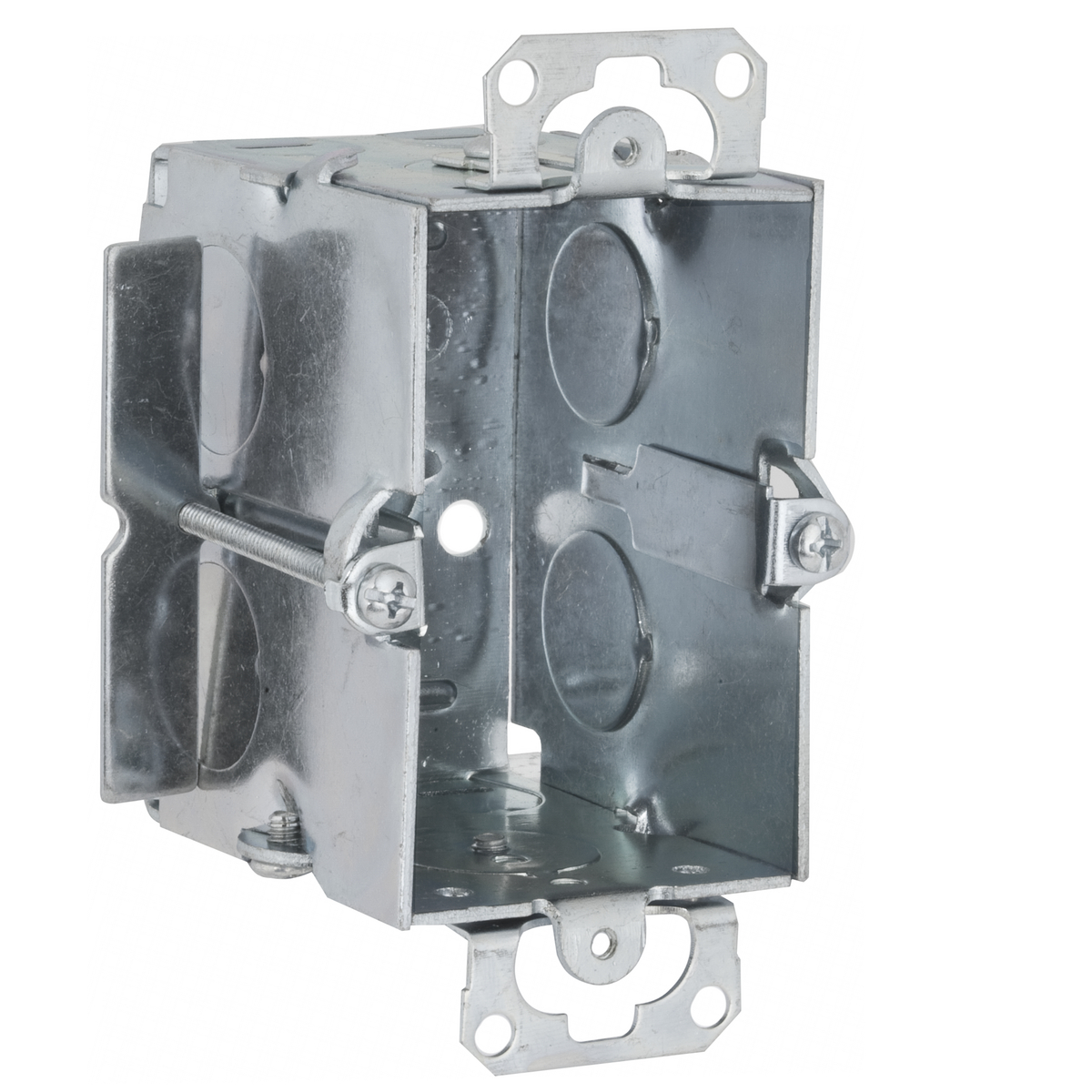 512 Gangable Switch Box, Steel, 12.5 cu-in Capacity, 1 Gang, 1 Outlet, 1 Knockout