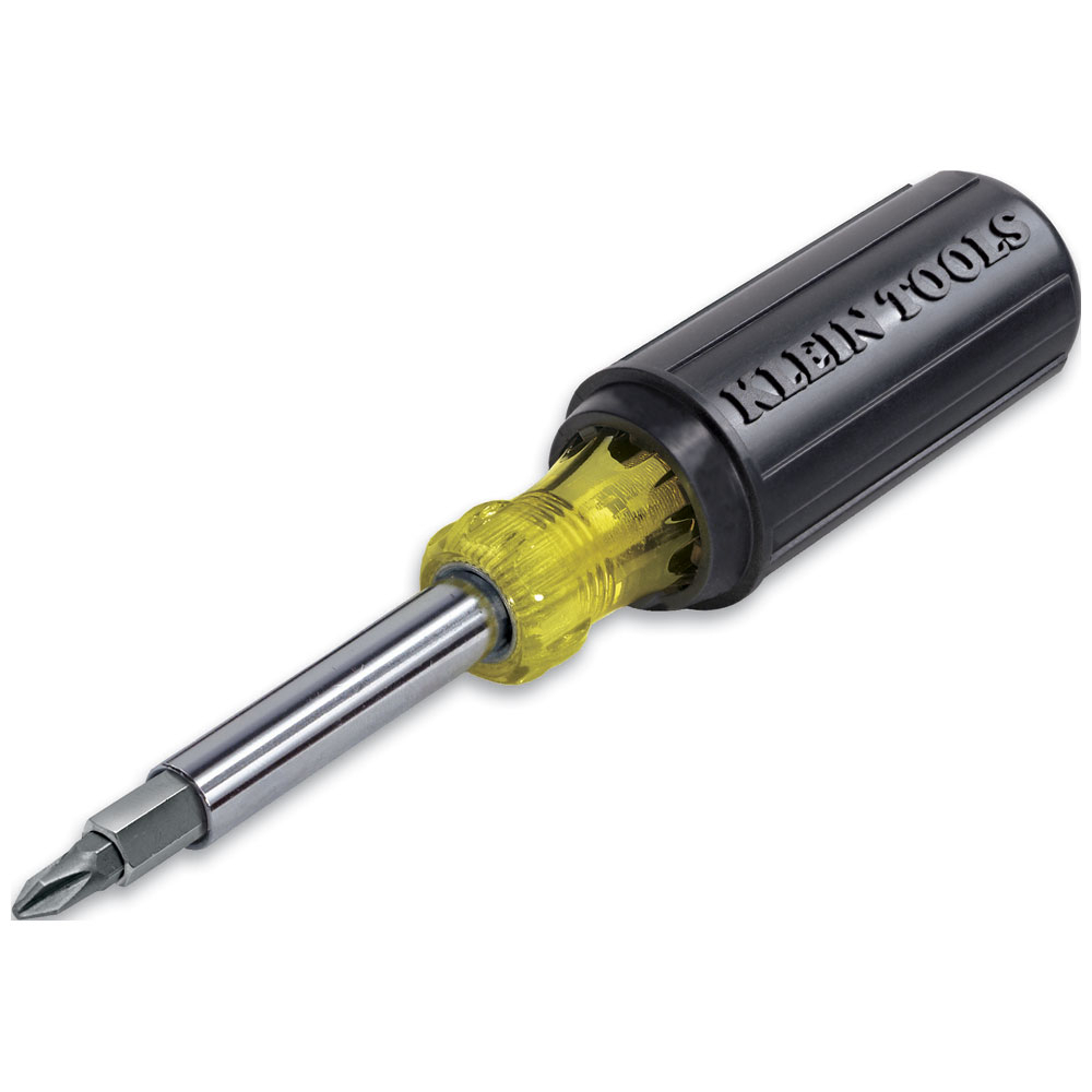 32500 11-in-1 Multi-Bit Screwdriver, 6 Pieces, #1, #2, 3/16 in, 1/4 in, T10, T15 Range, Cushion Grip Handle, Steel, ASME Specified
