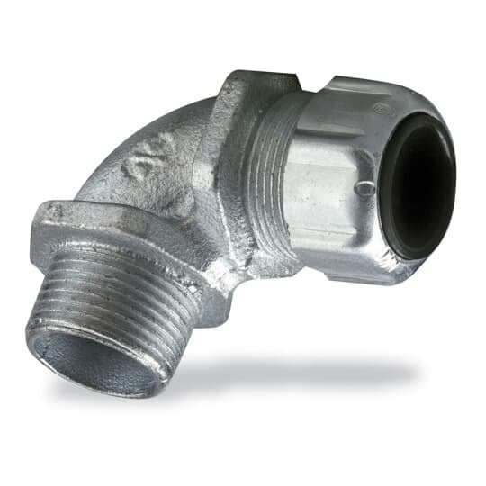 4961 T&B Ranger Liquidtight Strain Relief Cord Connector, 1/2 in Trade, 0.31 to 0.56 in Cable Openings, Malleable Iron, Zinc Plated