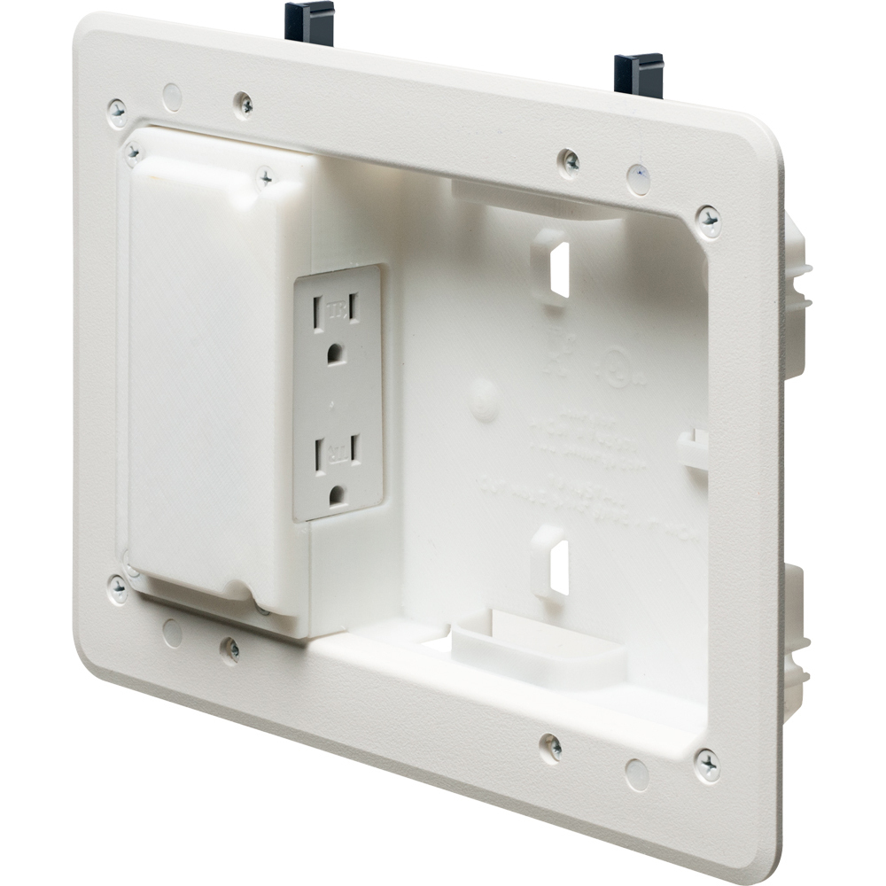 TVL508 Low Profile TV Box, Plastic, 8 in W x 1-1/4 in D x 5 in H