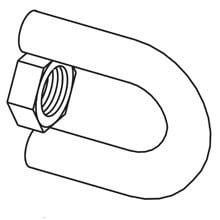 B446A-3/8ZN Female Swivel Hanger, 1-3/4 in L, Steel, Zinc Plated