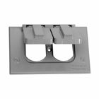 Eaton Crouse-Hinds series weatherproof self-closing cover, Natural, Die cast aluminum, Single-gang, Stay open, for duplex receptacles, switches or combination devices