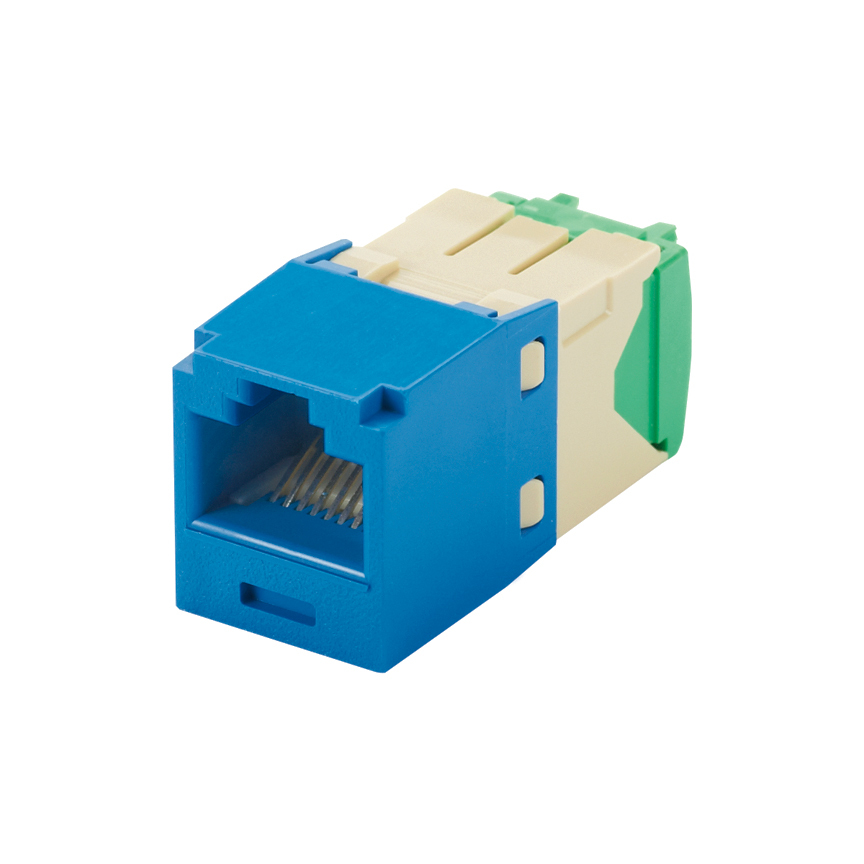 Mini-Com UTP RJ45 Cat 6 28/30 AWG TG Jack Module, Blue