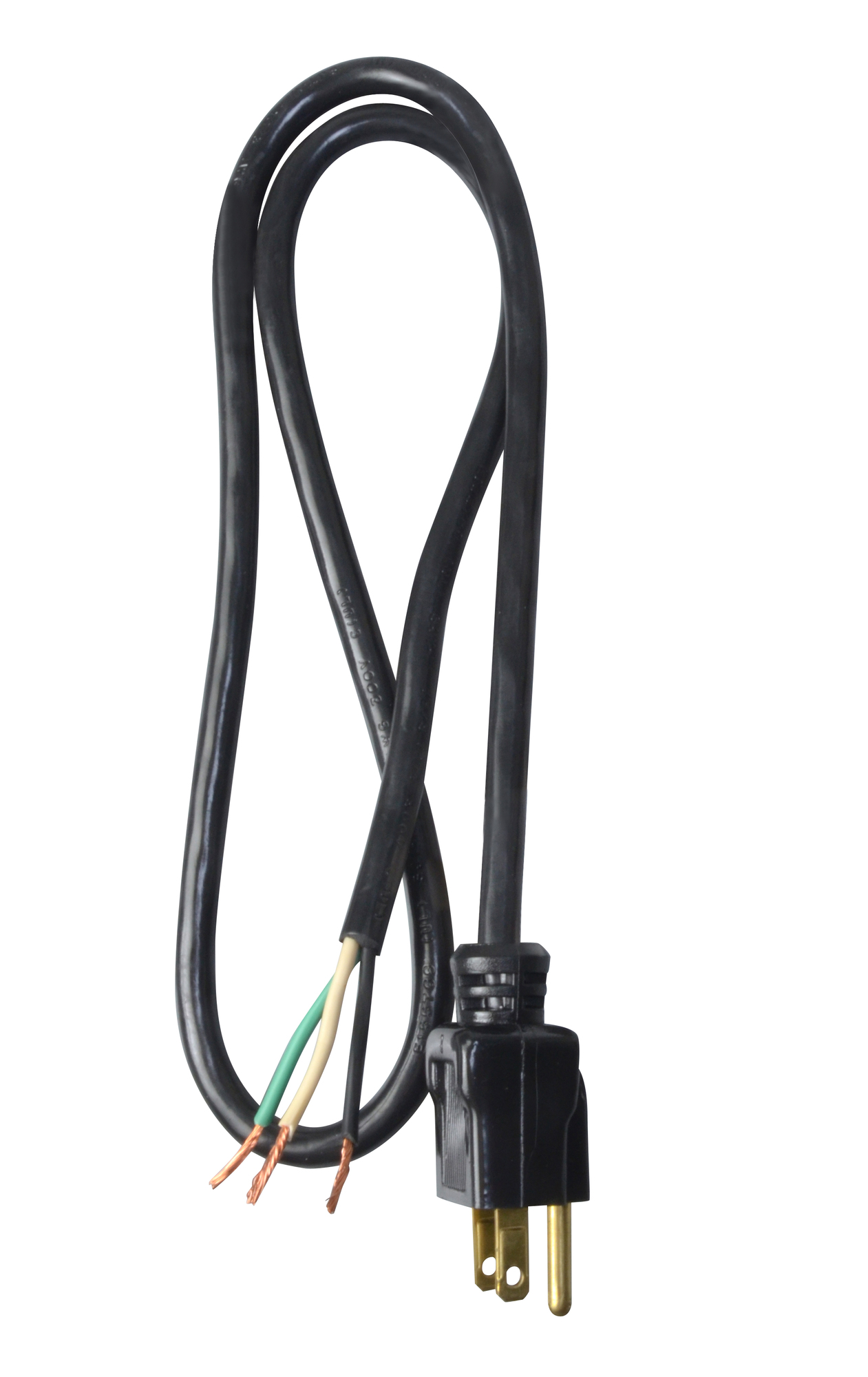 3ft SJTW Round Indoor Replacement Power Supply Cord, 16/3, Black