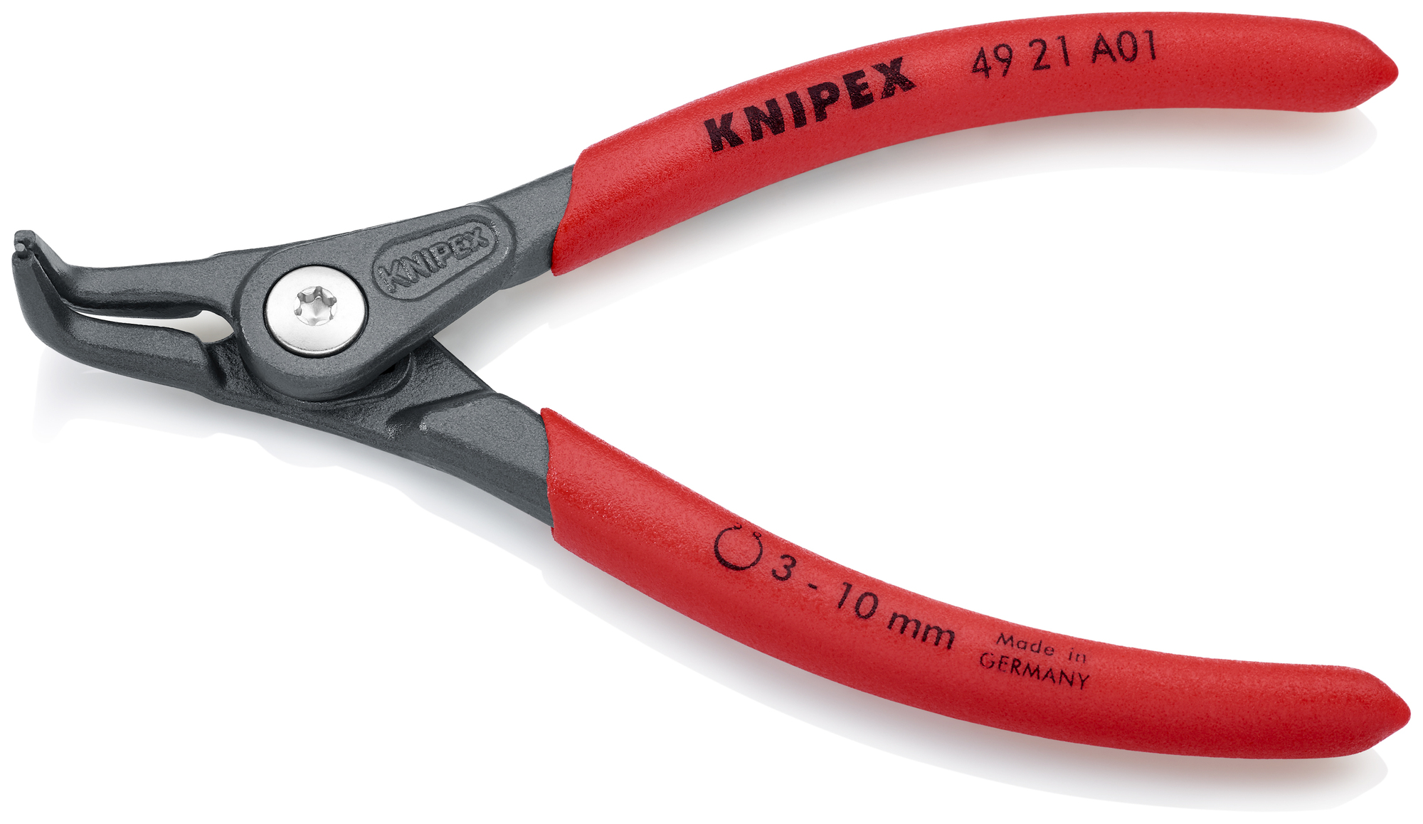 External 90° Angled Precision Snap Ring Pliers, 5 1/4 in., Non-slip plastic, 1/32 in. Tips, Bulk