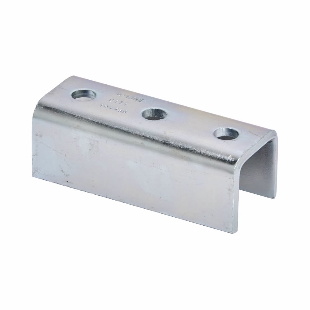 B171ZN 3-Hole Splice Clevis, 5-3/8 in L x 1/4 in THK, For Use With B22, B52A Channel, Steel