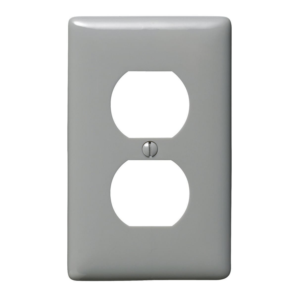 NP8GY Standard Receptacle Wall Plate, 1 Gangs, 2.87 in W x 4.62 in H x 0.25 in D, Nylon, Gray